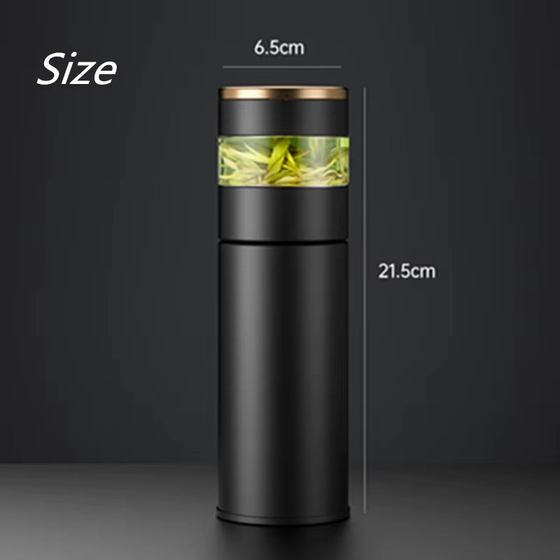 450ml Smart Thermos Bottle – Stainless Steel Insulated Flask with Infuser & Temperature Display