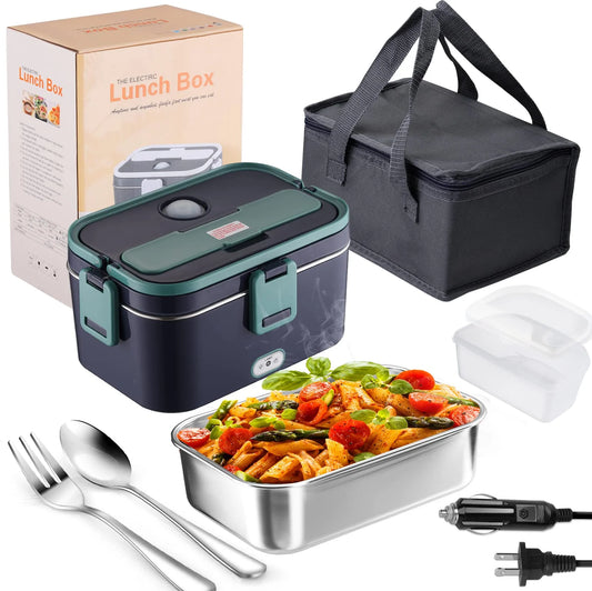 Beiou 60W Electric Lunch Box – Portable 1.8L Food Warmer for Car, Truck, Home & Office (12V/24V/110V)