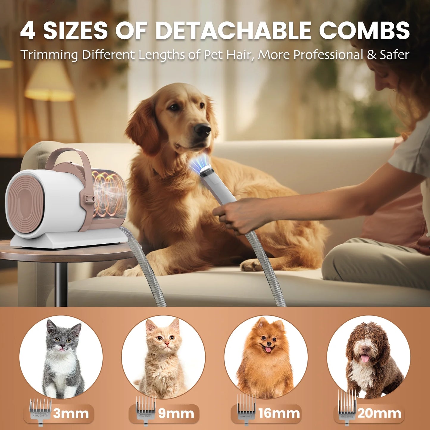 "AIRROBO PG50 Pet Grooming Kit & Vacuum – Powerful 11,000Pa Suction, 2.5L Dustbin, 5-in-1 Dog Shedding & Grooming Tool"