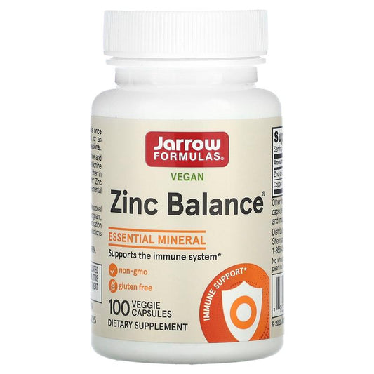 Jarrow Formulas Vegan Zinc Balance, 100 Veggie Capsules