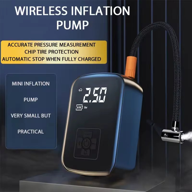 "Portable Wireless Car Air Compressor – Electric Tire Inflator Pump for Auto, Motorcycle, Bicycle & More"