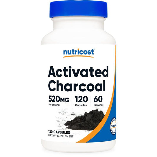 Nutricost Activated Charcoal 520Mg, 120 Capsules - Premium Powder, Non-Gmo & Gluten Free