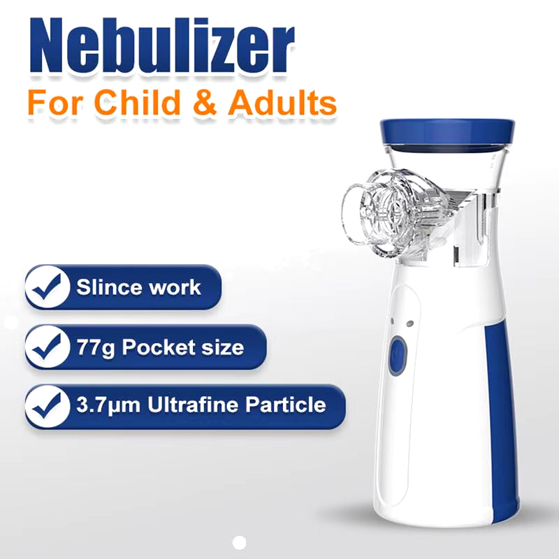 Portable Silent Mesh Nebulizer – Handheld Asthma Inhaler for Kids & Adults, First Aid Kit Essential