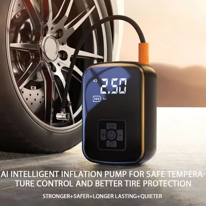 "Portable Wireless Car Air Compressor – Electric Tire Inflator Pump for Auto, Motorcycle, Bicycle & More"